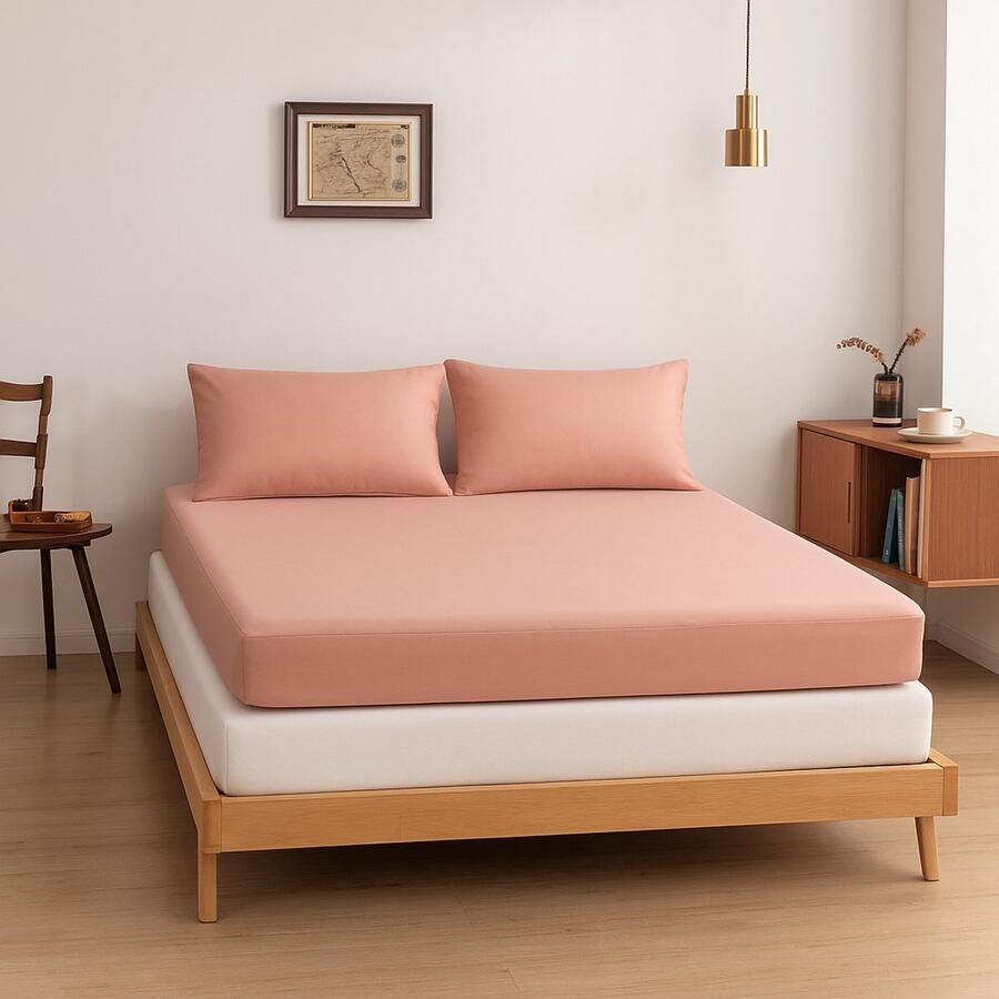 Boomba Bamboo Bamboe hoeslaken Cuddle Pink roze 200x210 cm – Topdekmatras hoeslaken zacht ademend & hypoallergeen - Foto 3