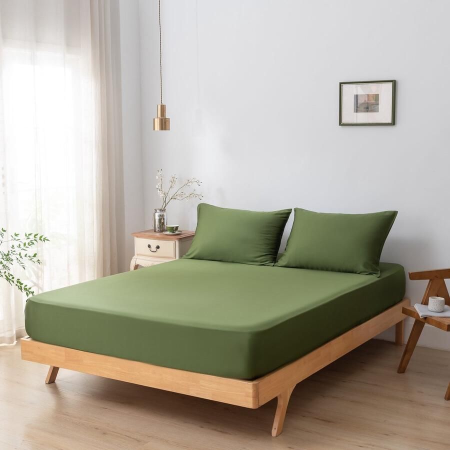 Boomba Bamboo Hoeslaken (Topdekmatras) Deep Moss Premium 160x220 210 Premium 100% Biologisch Bamboe – Zijdezacht Ademend & Duurzaam - Foto 2