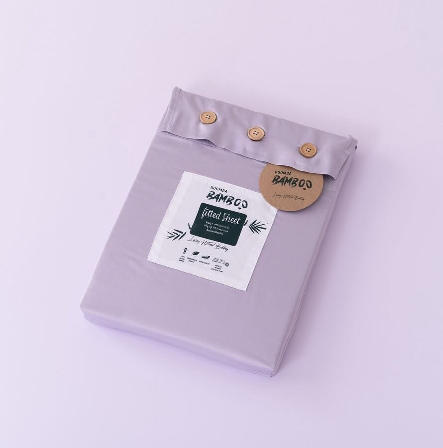 Boomba Bamboo Hoeslaken (Topdekmatras) Lavender Mist Premium 140x200 Premium 100% Biologisch Bamboe – Zijdezacht Ademend & Duurzaam - Foto 2