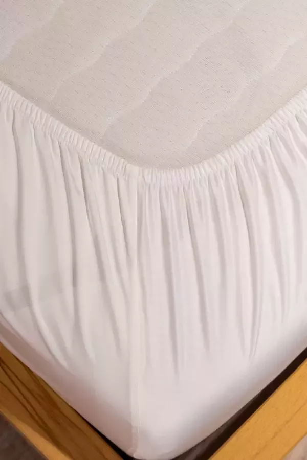 Boomba Bamboo Premium Hoeslaken voor topdekmatras 140x200 400TC wit