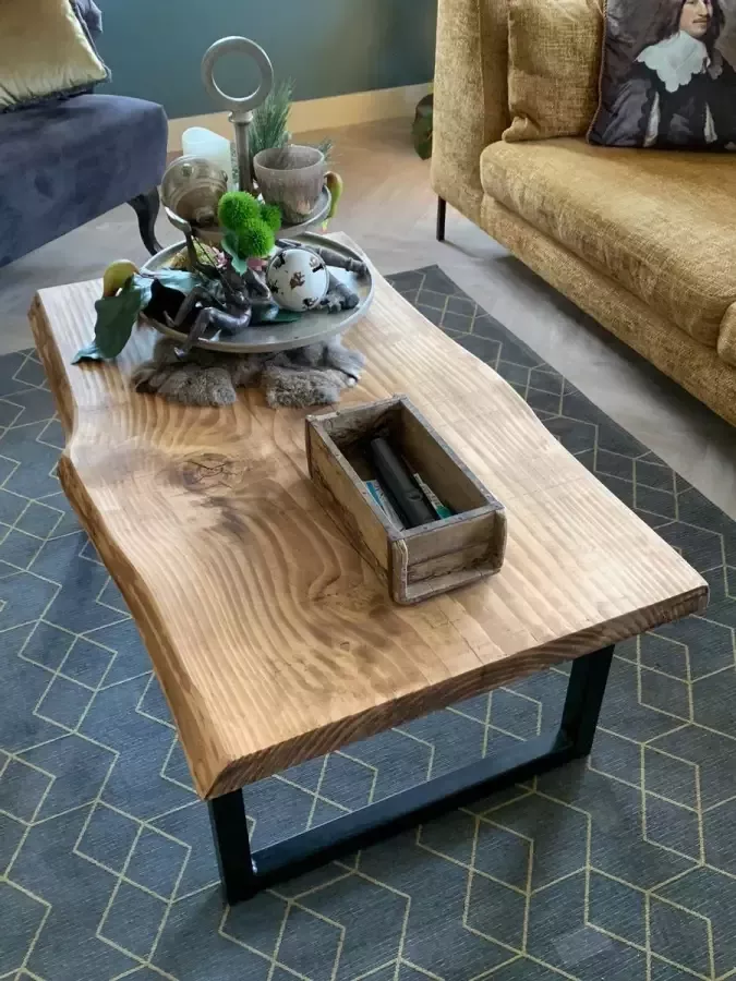 Boomstam enzo Boomstam salontafel l hout l staal l L110 x B65 70 x H45 CM GEMONTEERD GELEVERD