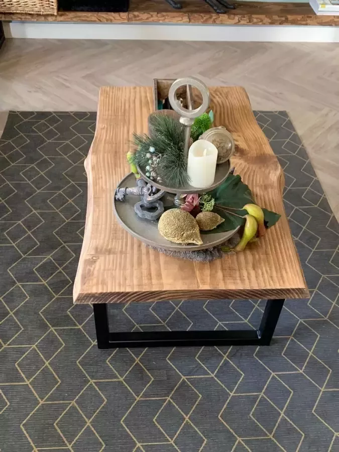 Boomstam enzo Boomstam salontafel l hout l staal l L170 x B65 70 x H45 CM GEMONTEERD GELEVERD