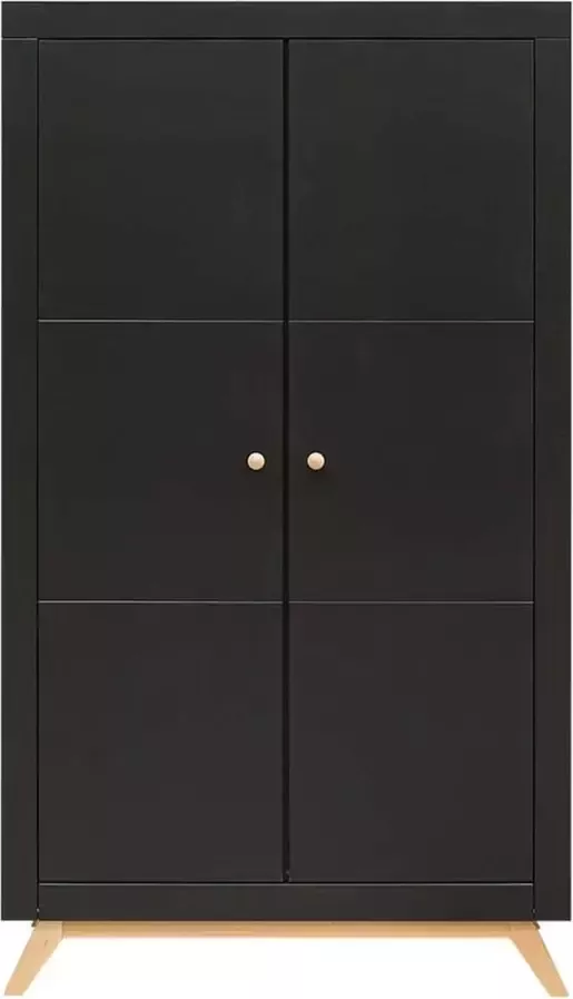 Bopita 2-deurskast mat zwart naturel Nora - Foto 1
