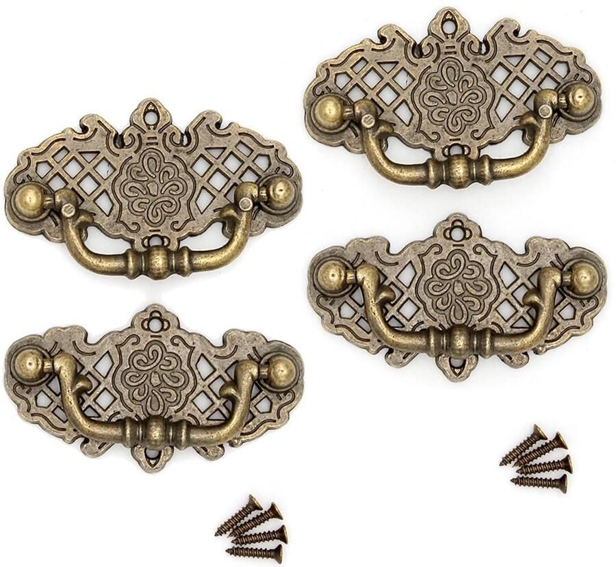 Boraboi Antiek Brons Vintage Kast- en Ladegrepen voor Stijlvolle Interieurdecoratie