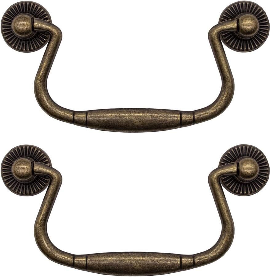 Boraboi Antieke inklapbare ladegrepen set van twee met bronzen afwerking voor nostalgische sfeer