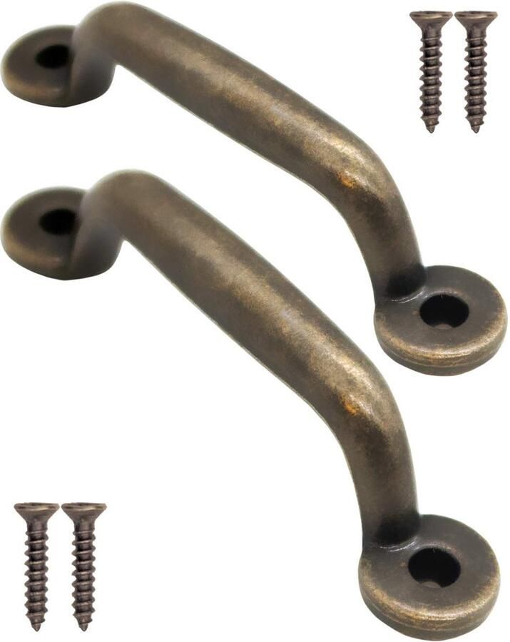Boraboi Antieke Ladegrepen met Bronsdesign voor Kasten en Kisten 89 x 22 mm Set van 2