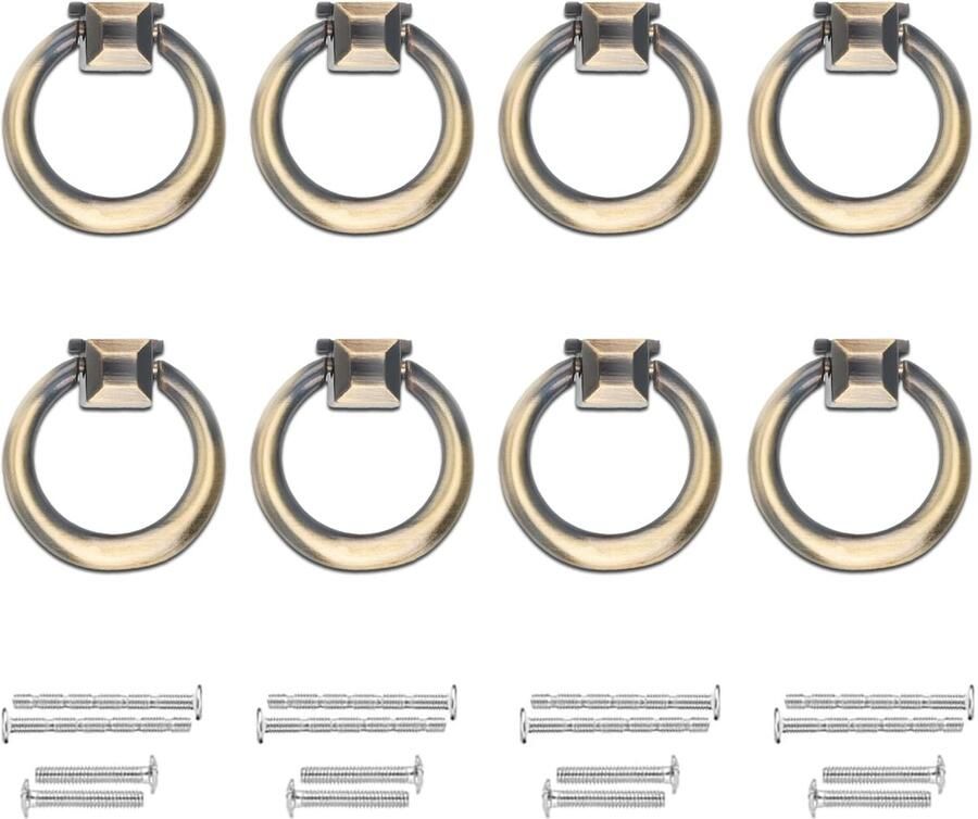 Boraboi Antieke Stijl Meubelknoppen Set van 8 Stuks met Brons Afwerking en Zinklegering