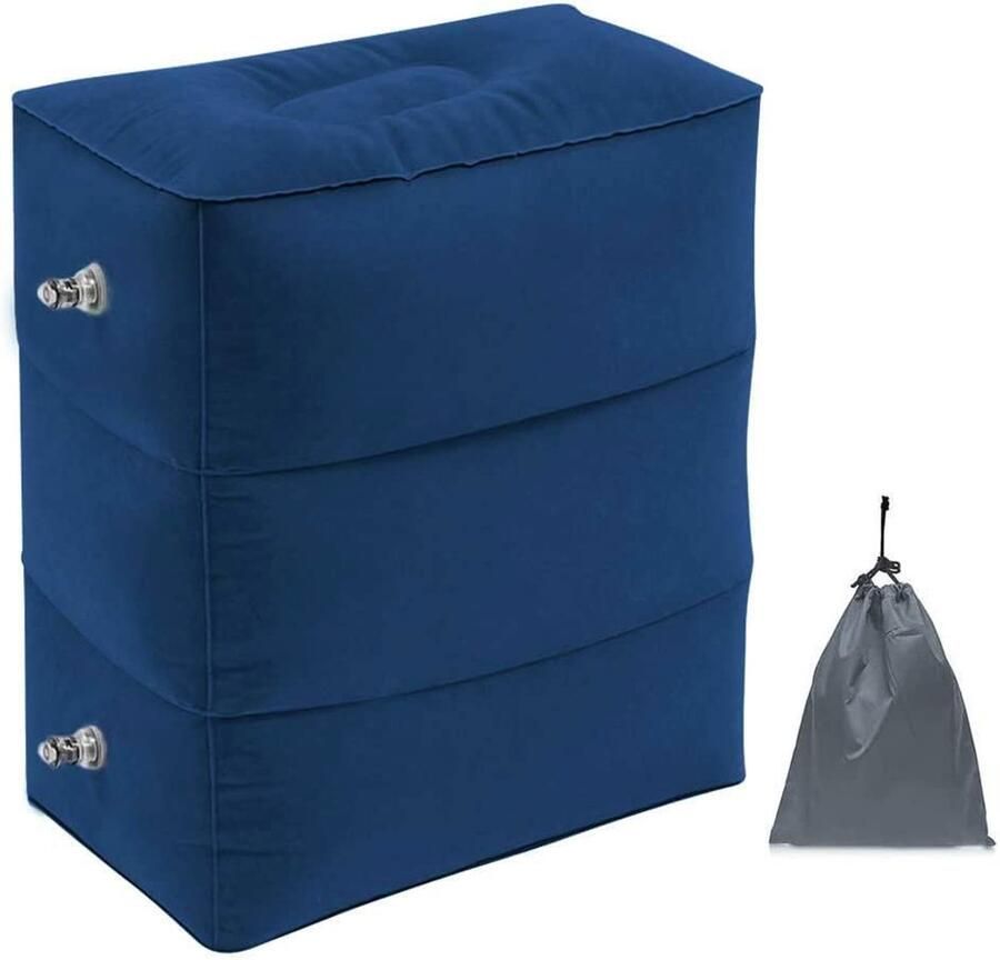 Boraboi Comfortabel Opblaasbaar Reiskussen voor Voetensteun in Auto Vliegtuig en Thuisgebruik