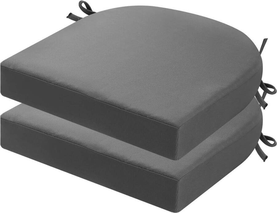 Boraboi Comfortabele en Weerbestendige Zitkussens voor Buitenstoelen met Stijlvolle Antracietkleurige Ontwerpen
