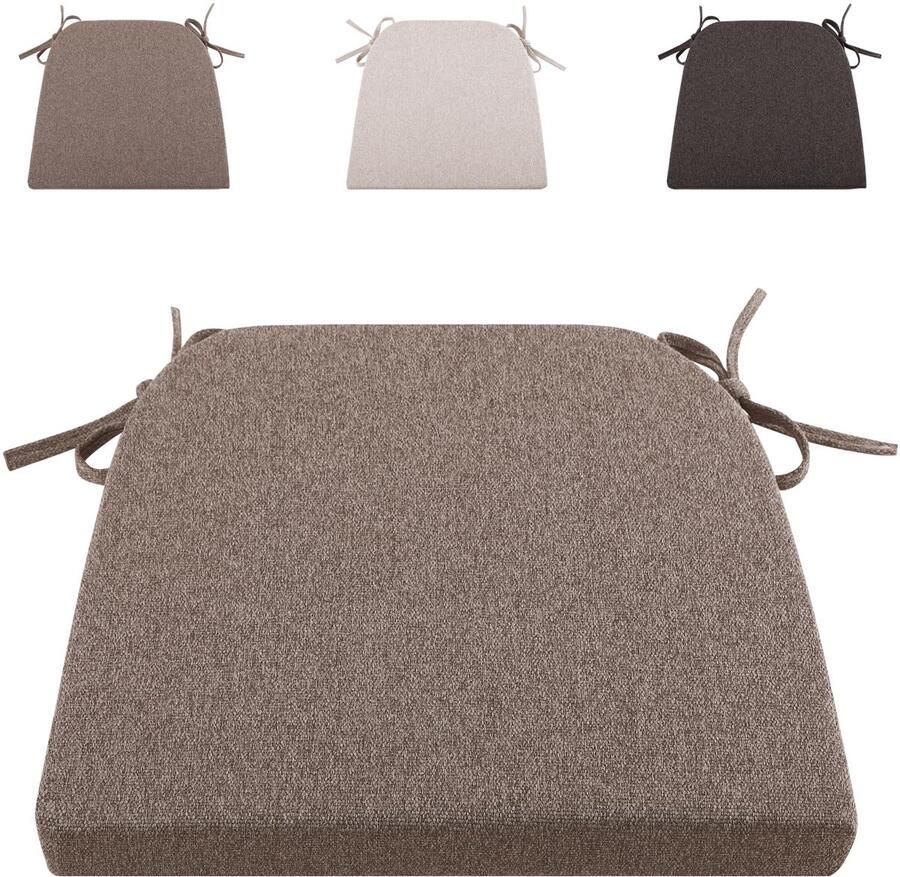 Boraboi Comfortabele Stoelkussens voor Binnen en Buiten 43 x 41 cm Zacht Zitcomfort met Antislip en Bandjes