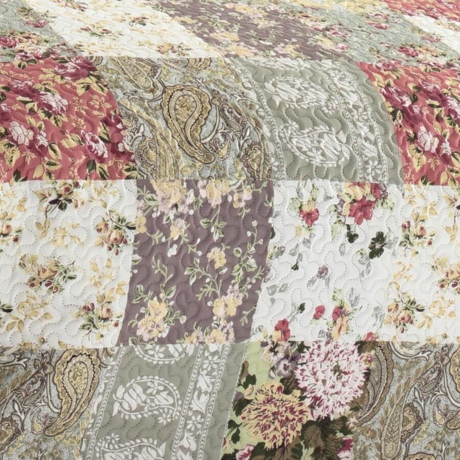 Boraboi Comfortabele vintage patchwork sprei voor eenpersoonsbed 140x210 cm- Meerkleurig