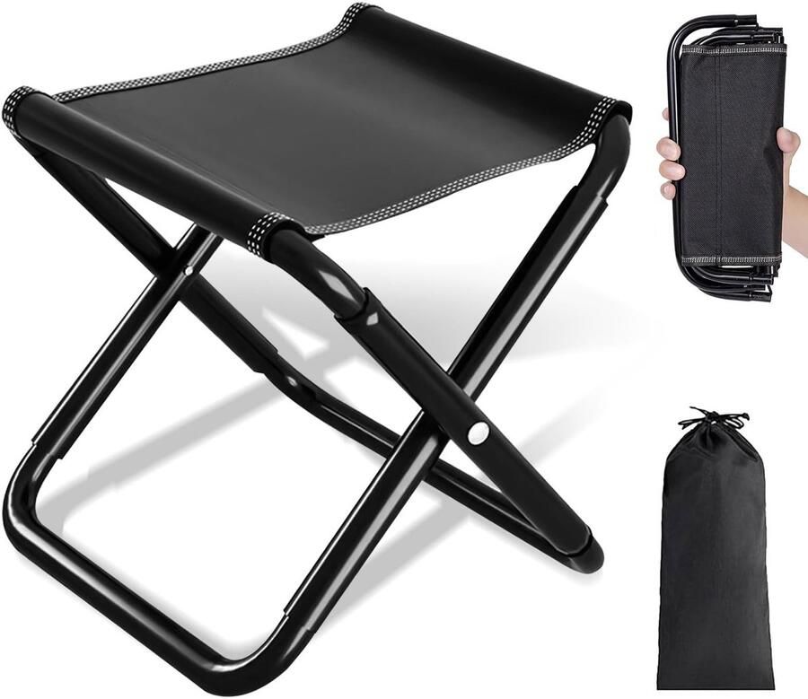 Boraboi Compacte en Draagbare Opvouwbare Campingkruk met Hoge Draagkracht voor Buitenactiviteiten