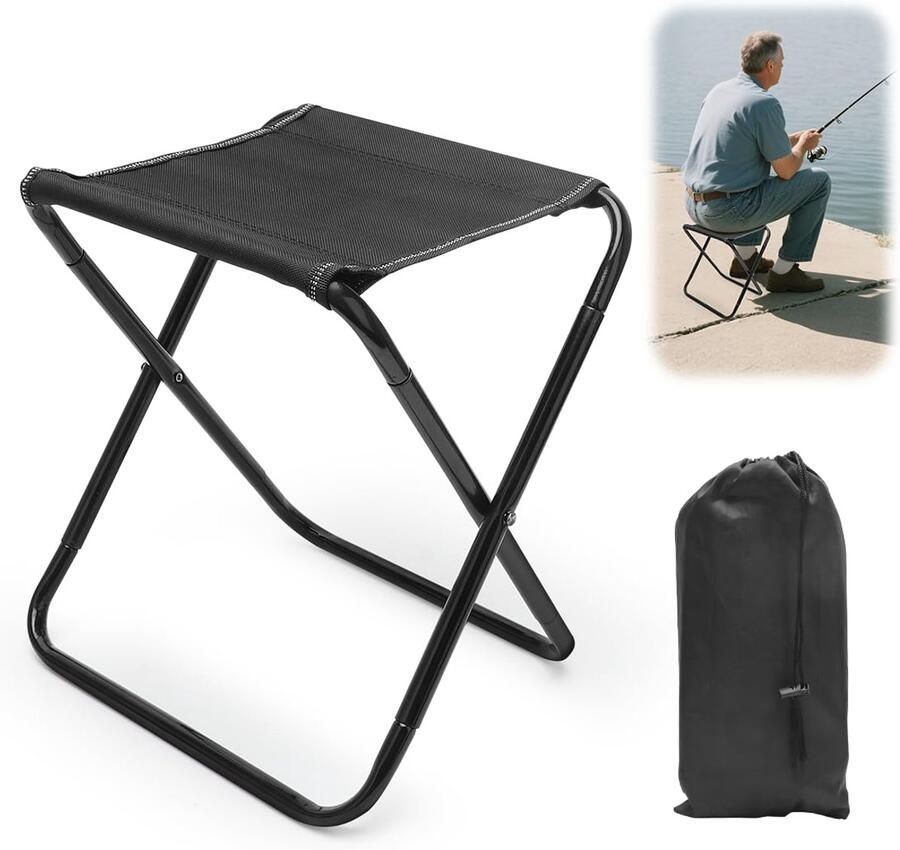 Boraboi Draagbare lichte inklapbare kruk voor kamperen picknicken vissen en meer buitenshuis