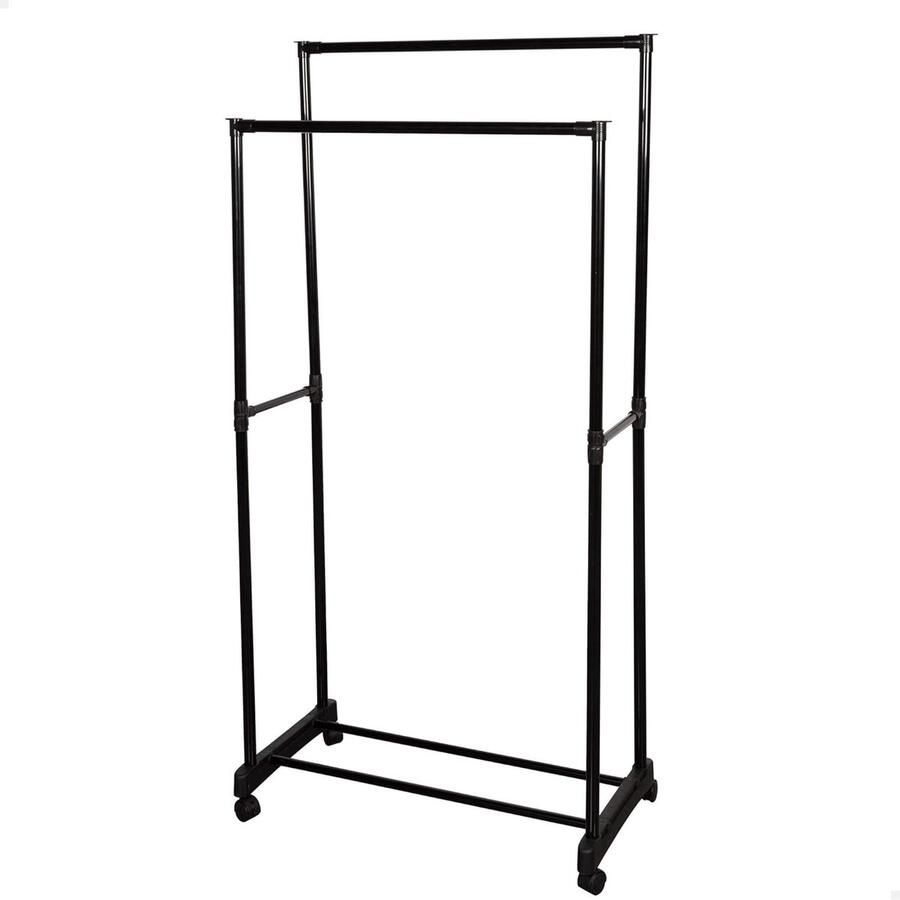 Boraboi Dubbel kledingrek met wielen en opbergruimte voor slaapkamer of hal