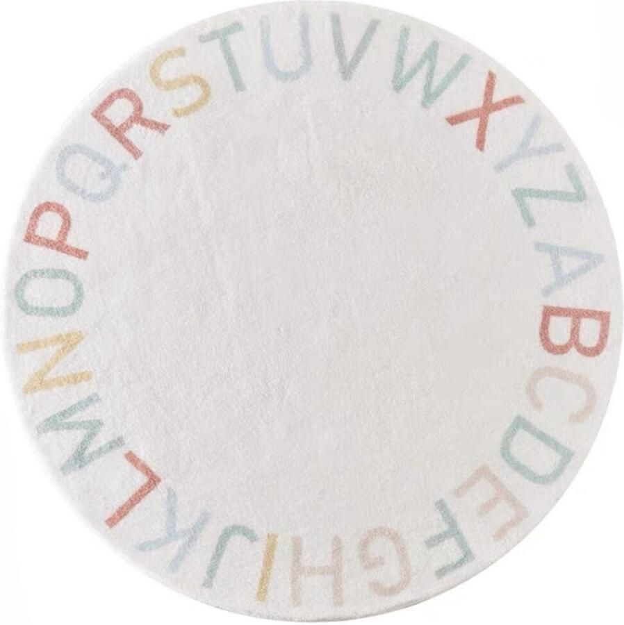 Boraboi Educatieve Ronde ABC Speelmat voor Kinderen met Zachte Pluche en Antislip Onderkant
