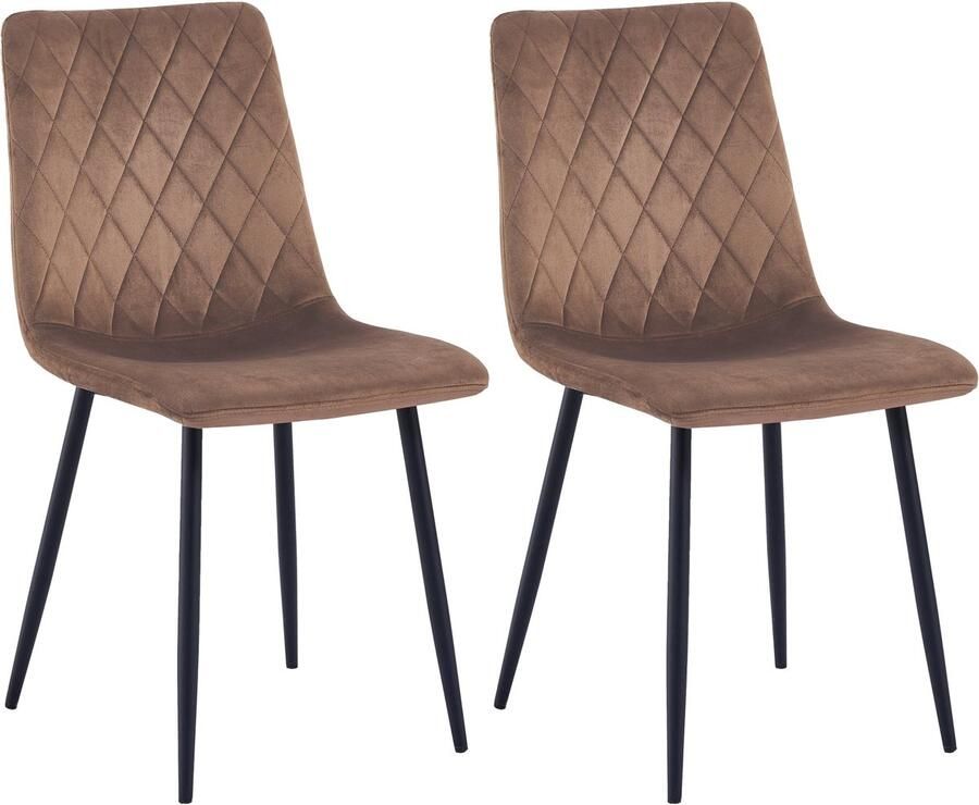 Boraboi Eetkamerstoelen Set van 2 met Luxe Fluwelen Bekleding en Metalen Poten voor Interieurstijlen