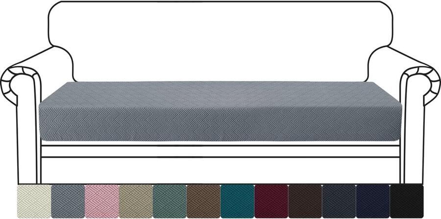 Boraboi Elastisch en Antislip Stretch Zitkussen voor 3-Zits Banken in Woonkamer Lichtgrijs Design