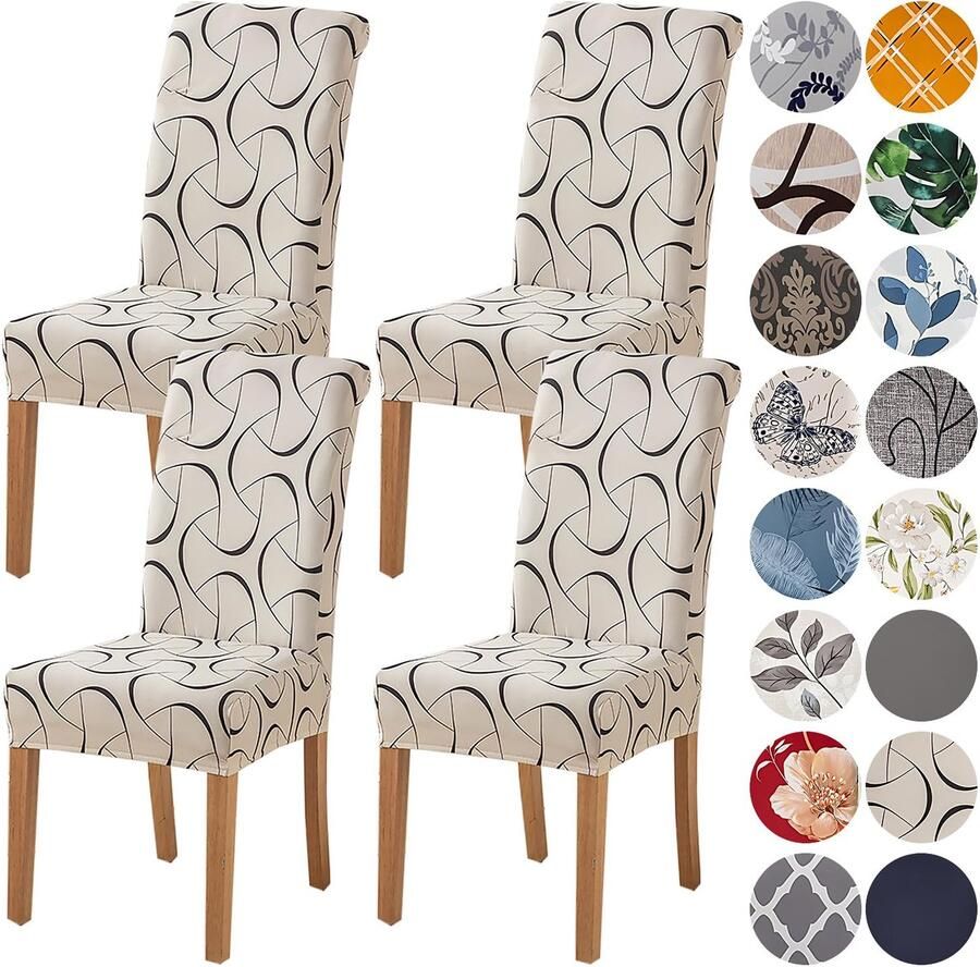 Boraboi Elegante en Rekbare Stoelhoezen Set van 4 voor Gelegenheden in Verschillende Kleuren