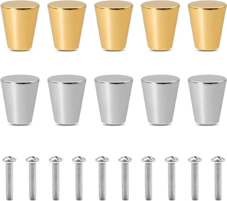 Boraboi Elegante Metalen Meubelknoppen Set voor Meubelstukken in Goud en Zilver