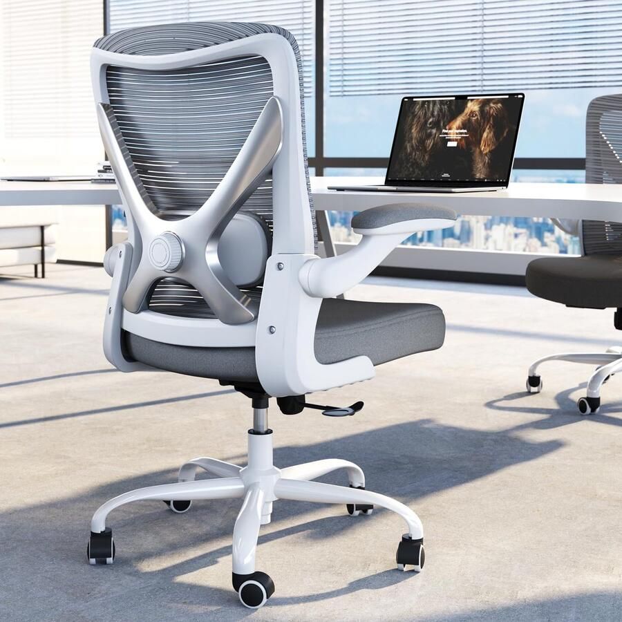 Boraboi Ergonomische bureaustoel met verstelbare lendensteun en ademende mesh voor langdurig comfort