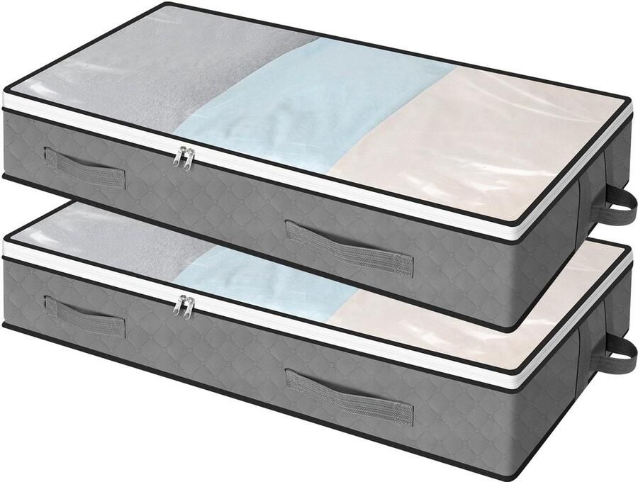 Boraboi Extra grote opvouwbare opbergdoos met transparant venster voor onder het bed