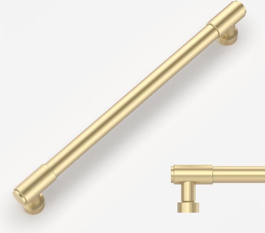 Boraboi Geborsteld Messing Meubelgrepen Set van 10 voor Keukenkasten en Kledingkasten