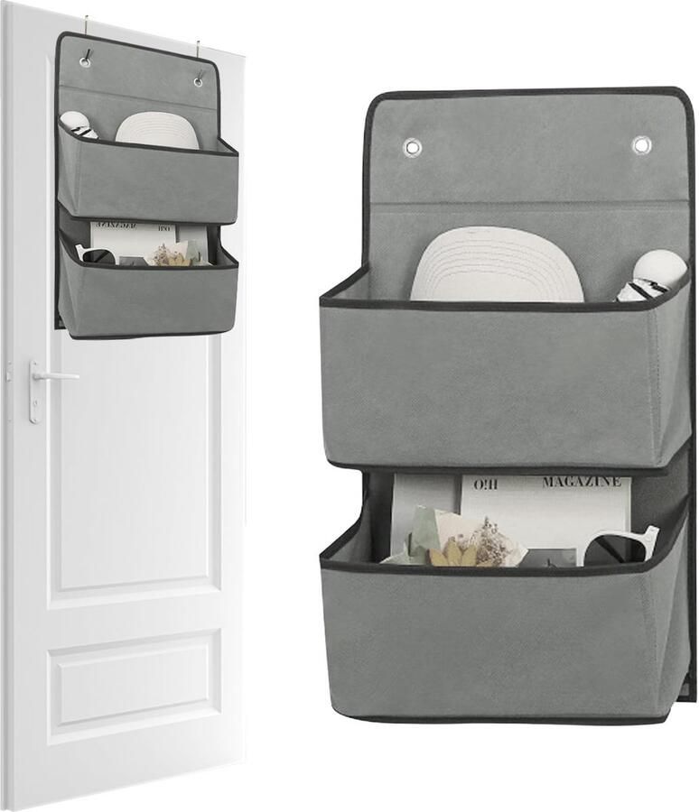 Boraboi Handige Hangende Opbergrekken Set met Grote Capaciteit en Vier Haken voor Deurmontage