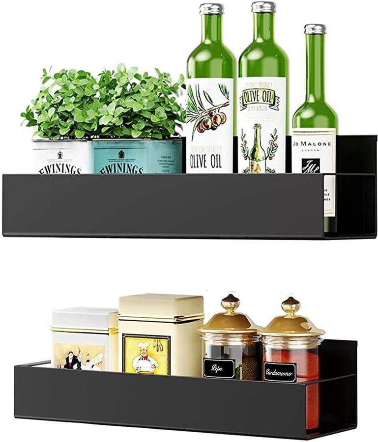 Boraboi Handige Magnetische Keukenplanken Set van 2 voor Kruiden en Kleine Voorwerpen