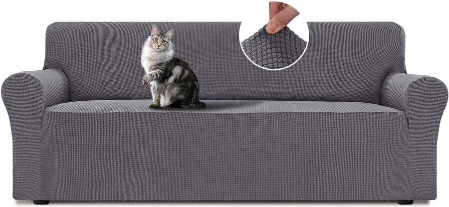 Boraboi Hoogwaardige Stretchbare en Waterafstotende Bankhoes voor 3-Zitsbank in Moderne Grijze Stijl