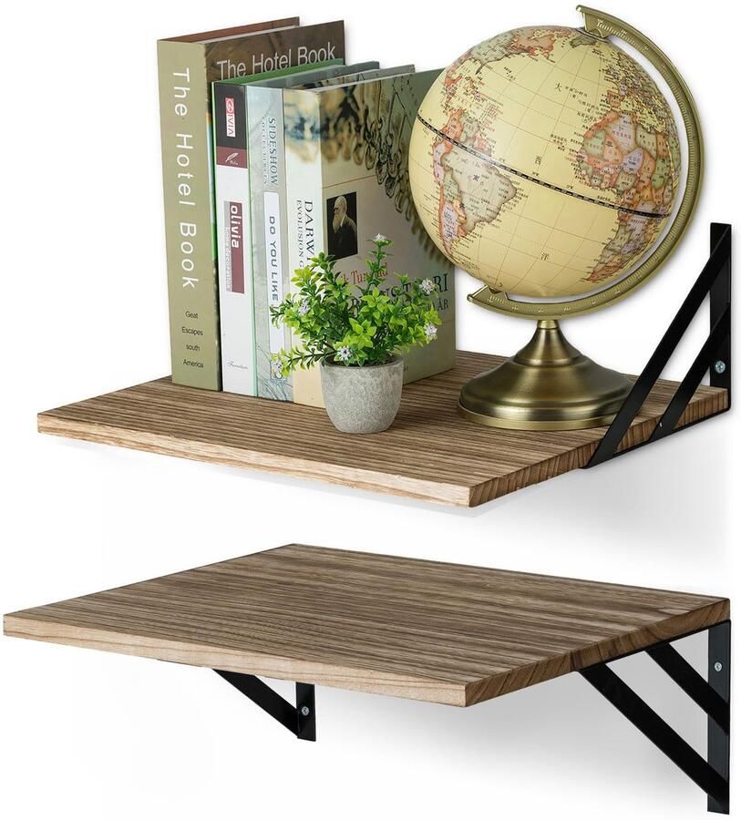 Boraboi Houten Wandplanken 30 cm Diep voor Keuken Badkamer en Woonkamer Rustieke Stijl