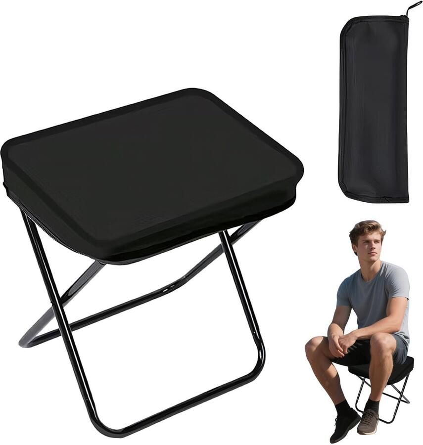 Boraboi Inklapbare en Ultralichte Kruk met Geïntegreerde Opbergtas voor Outdooractiviteiten