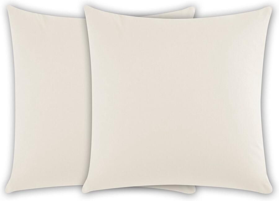 Boraboi Katoenen Kussenhoezen 40x40 cm Set van 2 met Ritssluiting voor Bank en Bed