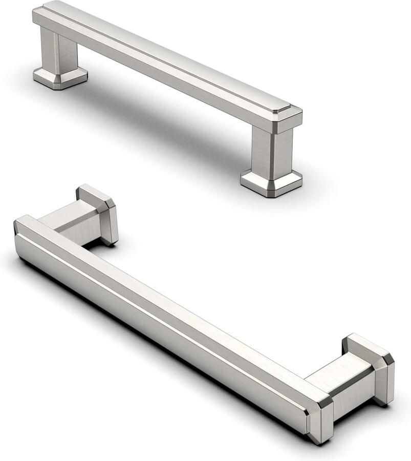 Boraboi Klassieke Zilverkleurige Kast- en Ladegrepen Set van 10 met Geborstelde Nikkelafwerking voor Meubels