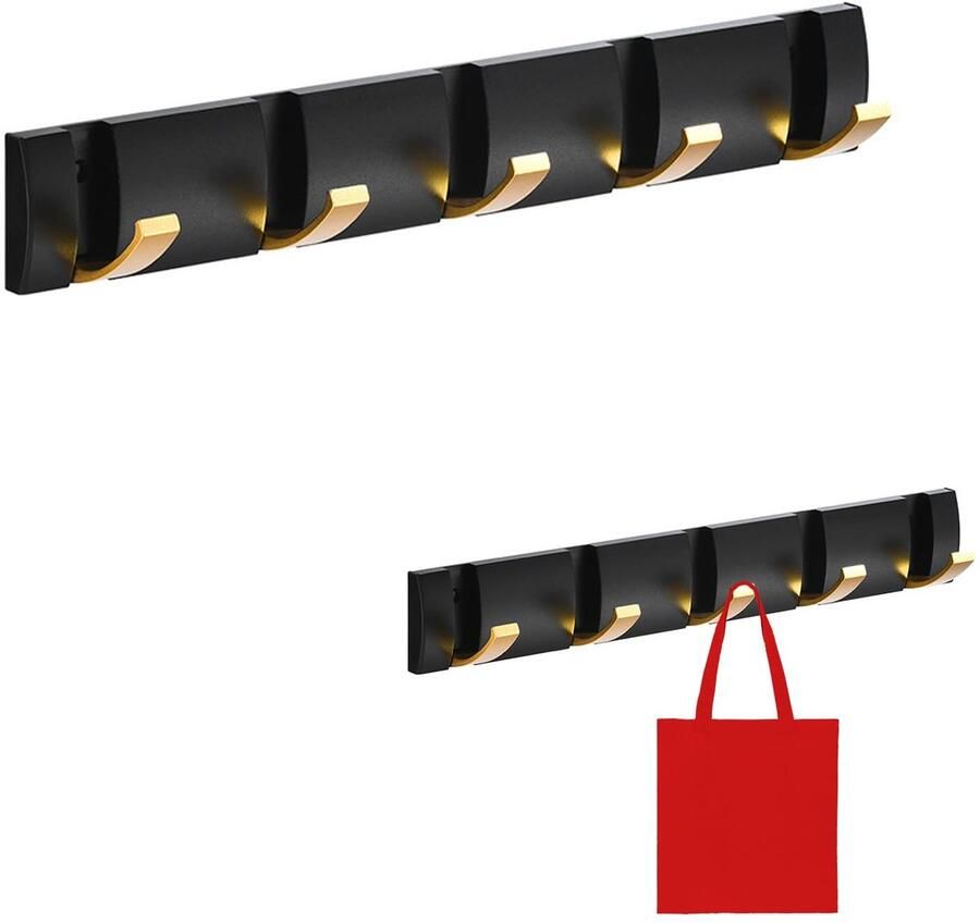 Boraboi Kledinghaken met vijf uitklapbare haken voor multifunctioneel gebruik in huis