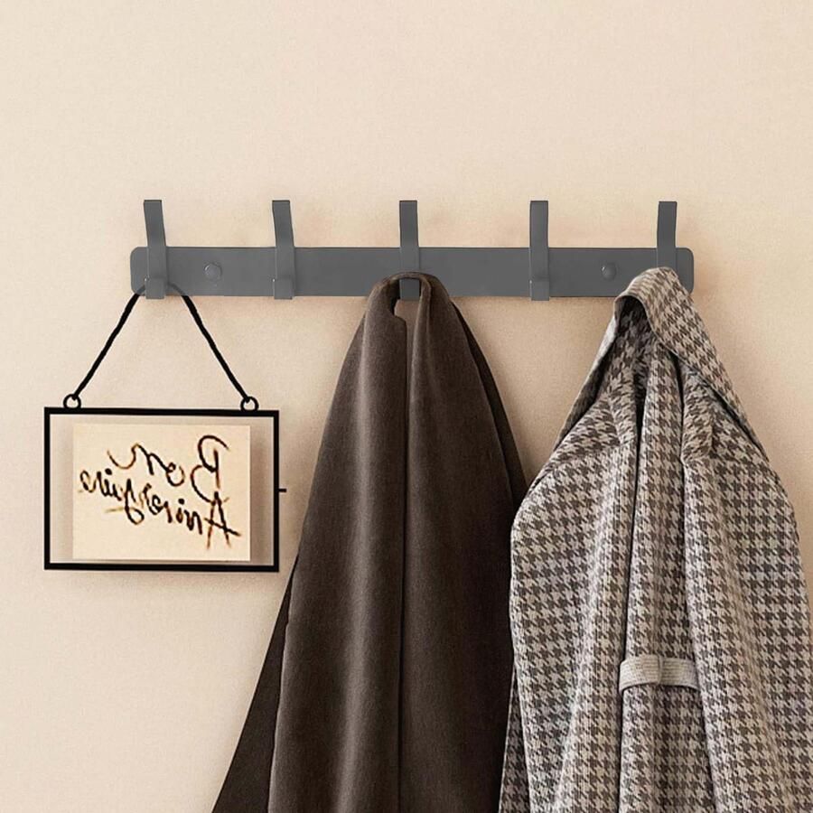Boraboi Kledinghaken Wandmontage Set van 2 met 5 Haken voor Ruimtes in Huis
