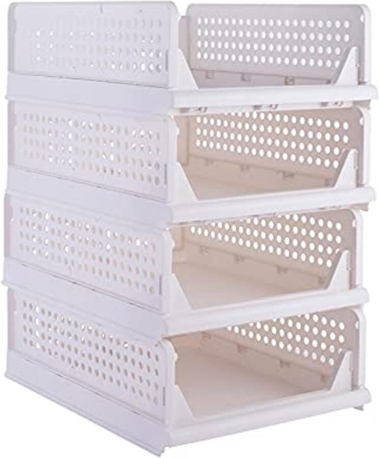 Boraboi Kledingkast Organizerset: Efficiënte Stapelbare Opbergoplossing voor Kleding en Accessoires in Vier Formaten