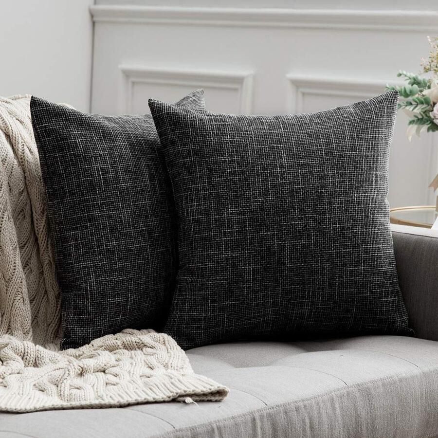 Boraboi Kussenhoes Set van 2 Stuks in Linnenlook voor Bank Slaapkamer en Auto