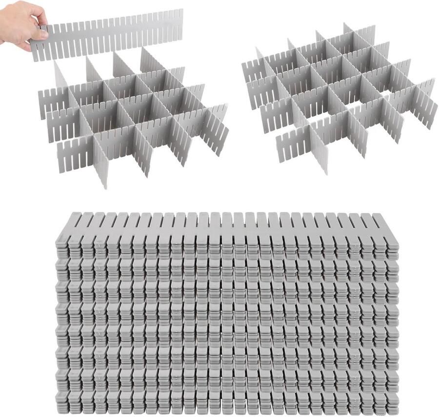 Boraboi Lade Organizer Set van 28 Stuks voor Flexibele Indeling van Kasten en Lades Grijs