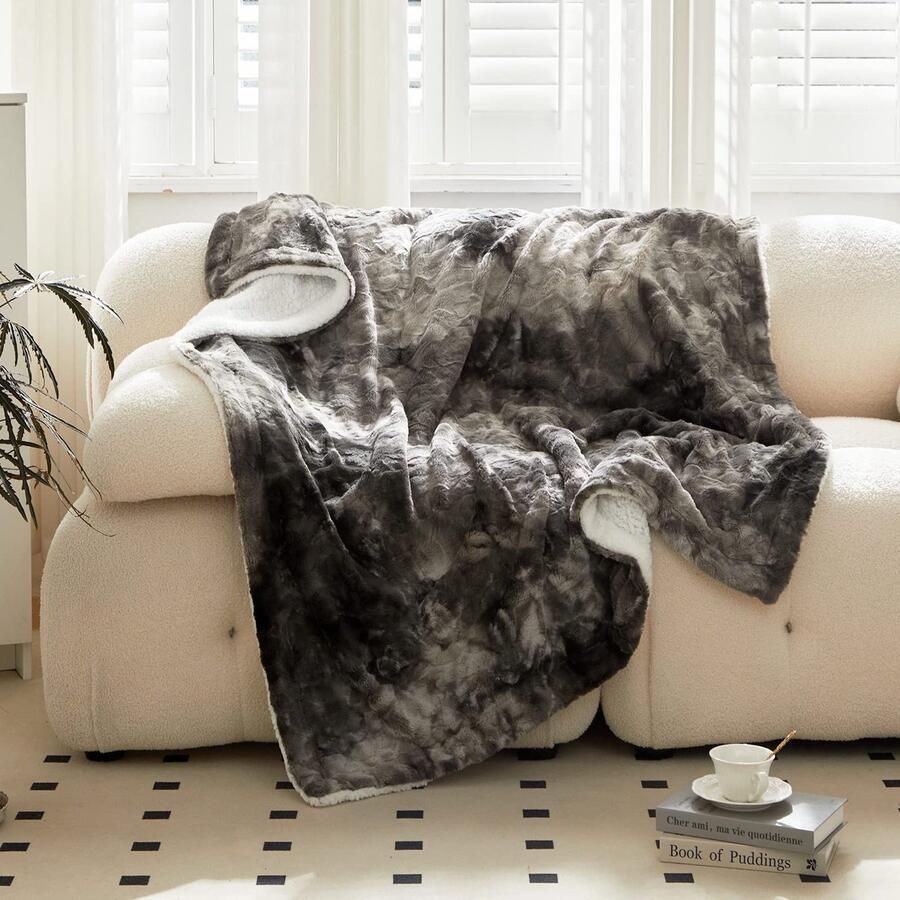 Boraboi Luxe en zachte schapendeken van imitatiebont voor bank en bed