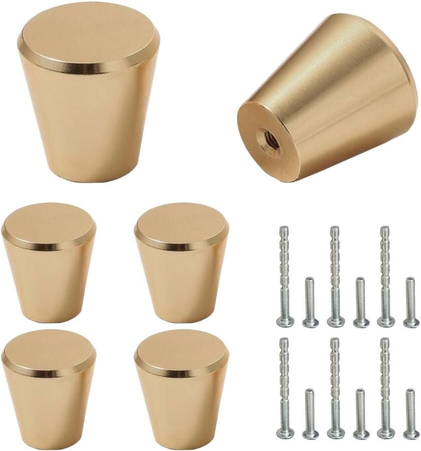 Boraboi Luxe Gouden Ladeknoppen Set van 6 voor Meubelstijlen en Keukeninrichting