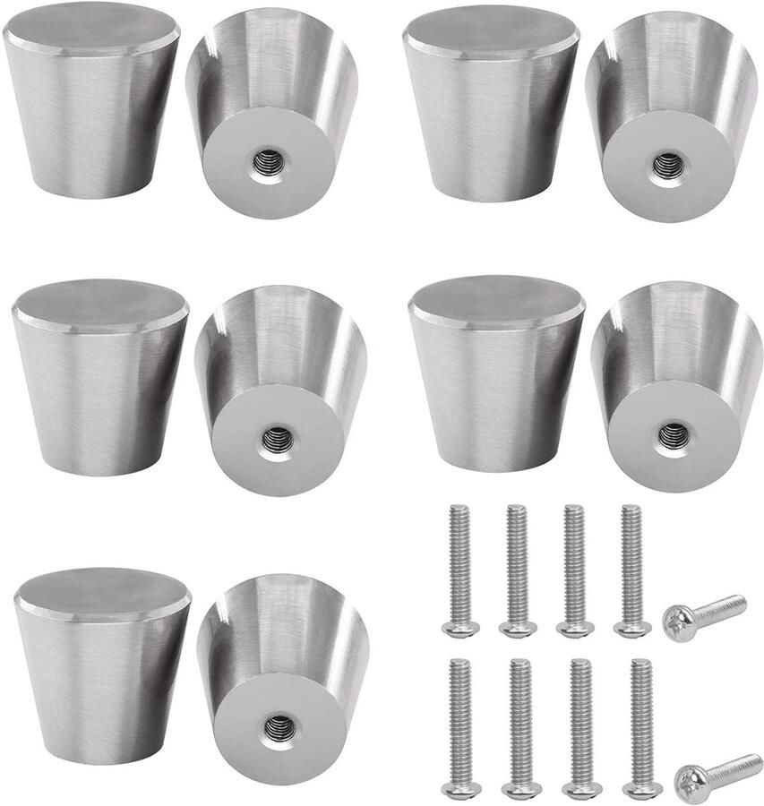 Boraboi Luxe Set van 10 Zilveren Ronde Kast- en Ladegrepen voor Meubeltoepassingen