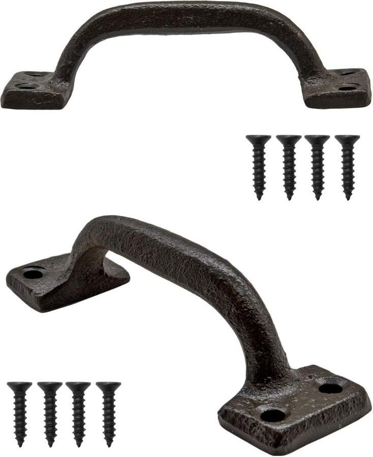 Boraboi Middeleeuwse Zwarte Gietijzeren Ladegrepen voor Authentieke Rustieke Meubels