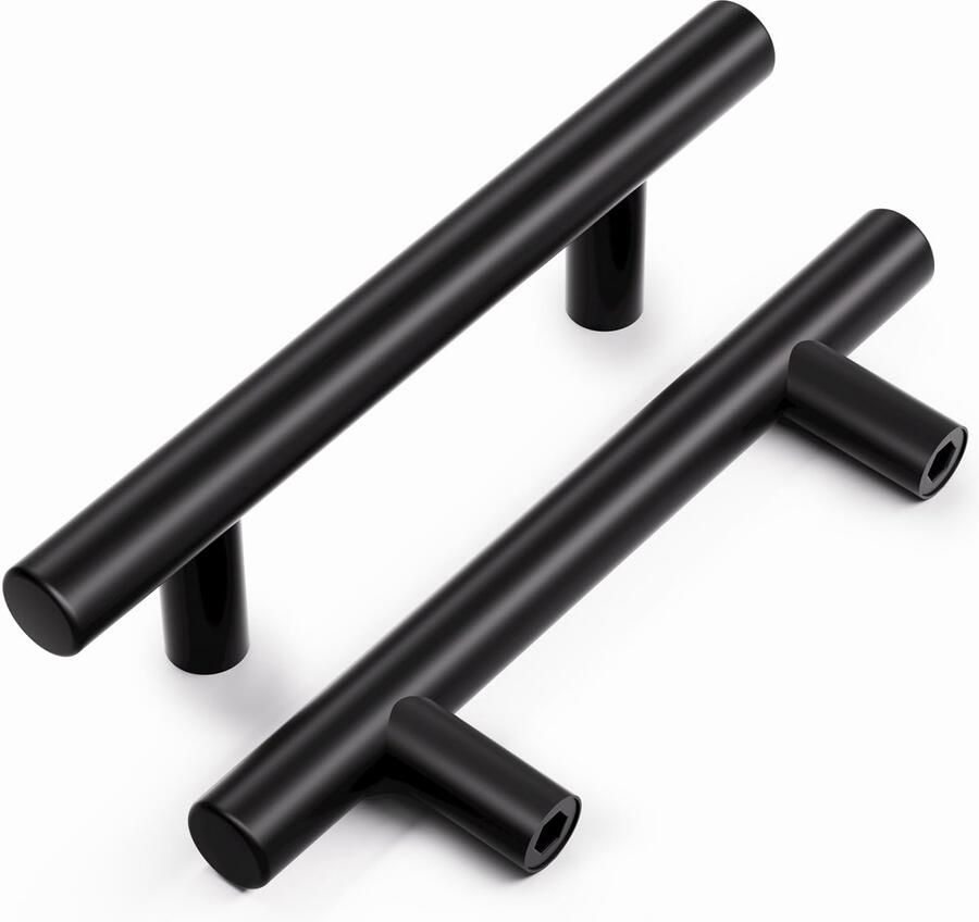 Ibenzoa Set van 10 Stijlvolle Zwarte Kast- en Ladegrepen voor Moderne Interieurs