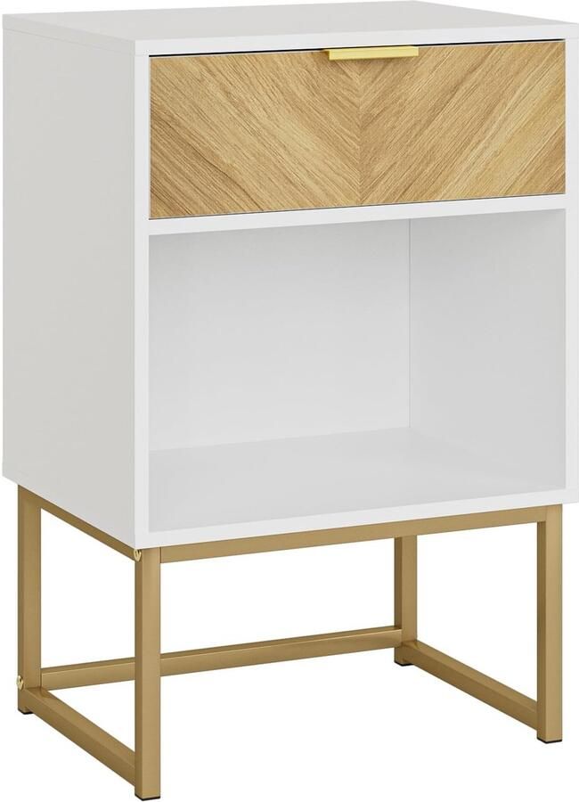 Boraboi Nachtkastje met Eiken Lade en Modern Design voor Slaapkamer en Woonkamer