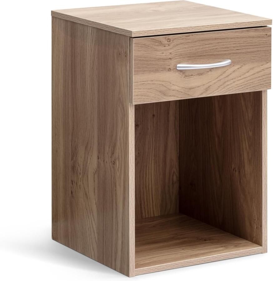 Boraboi Nachtkastje met Lade in Tijdloos Houtlook Design Perfect voor Slaapkamer en Meer