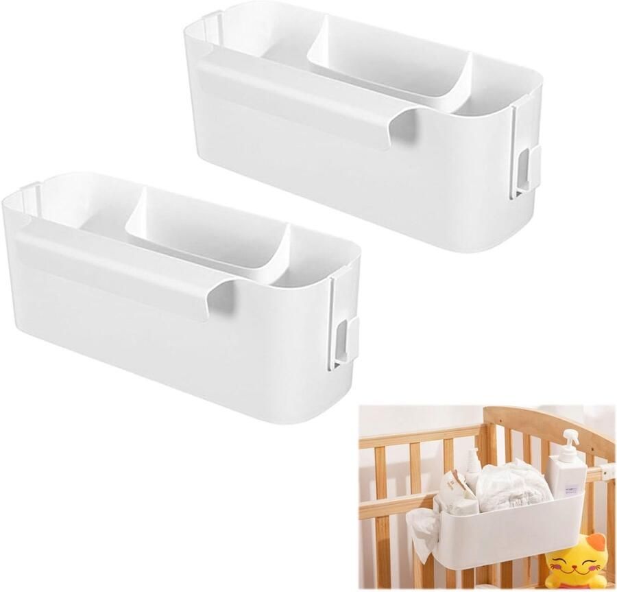 Boraboi Opbergrek voor aan bed met multifunctionele haken en ruime opbergmogelijkheden