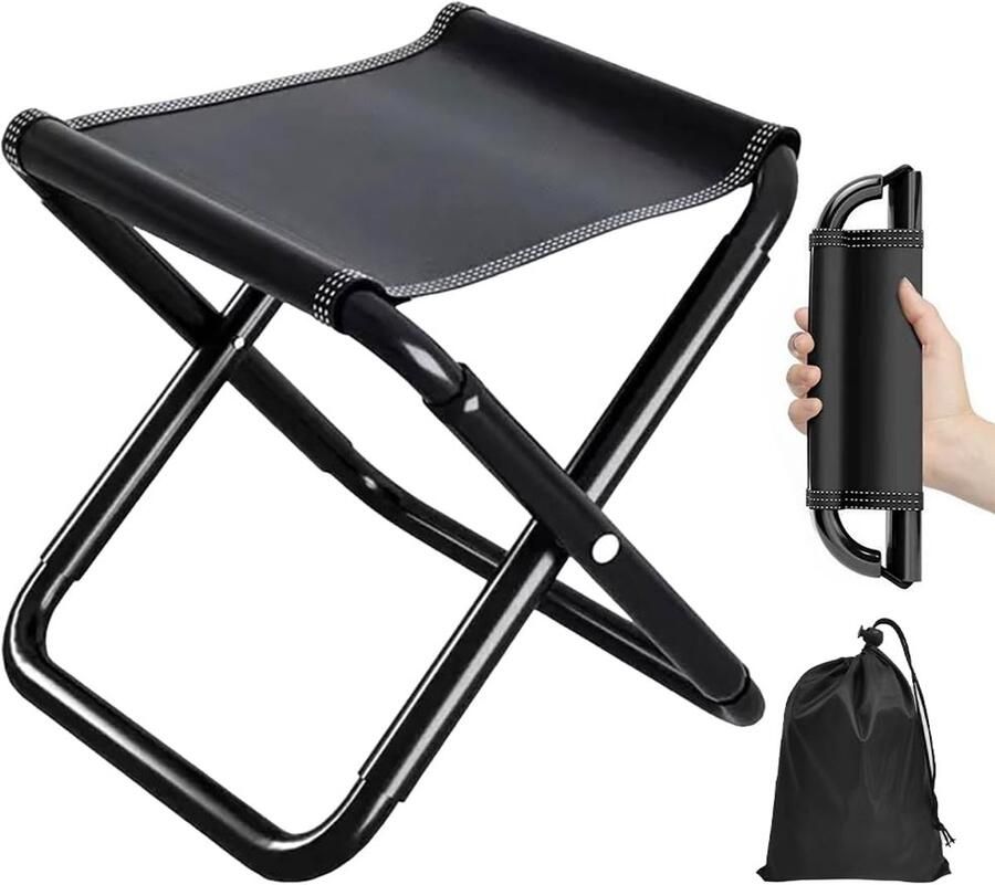 Boraboi Opvouwbare en Draagbare Campingkruk met Hoogwaardig Stalen Frame voor Uitgebreid Buitenplezier