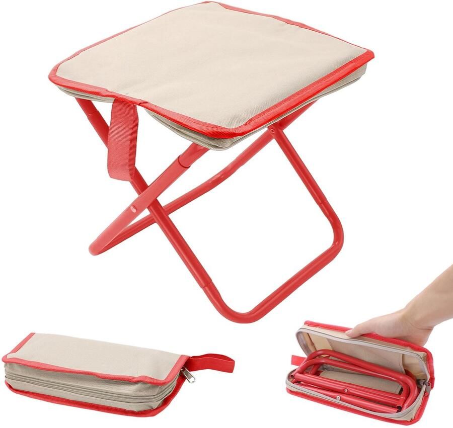Boraboi Opvouwbare en Draagbare Campingkruk met Sterke Koolstofstalen Poten en Comfortabele Oxford Zitting
