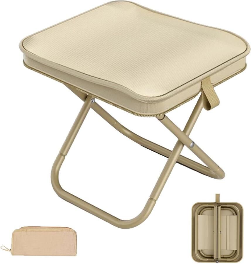 Boraboi Opvouwbare lichtgewicht kruk voor camping wandelen vissen en tuinieren met draagtas tot 120 kg