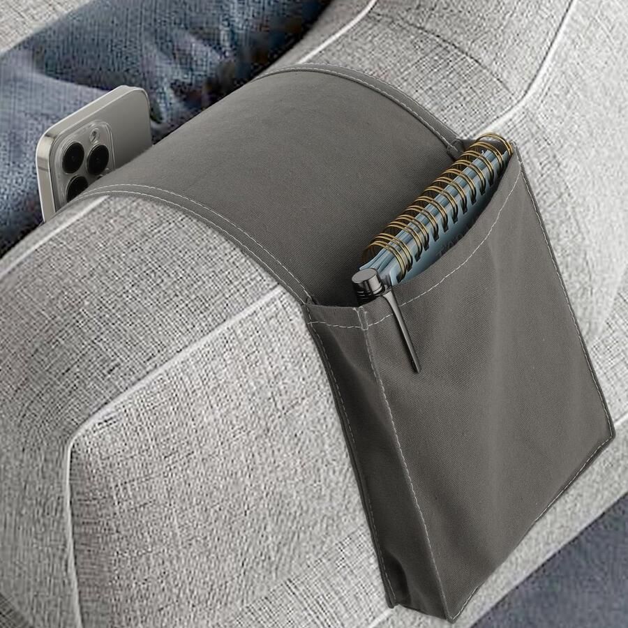 Boraboi Praktische en Ruimtebesparende Organizer voor Bank en Stoel met Meerdere Vakken in Donkergrijs